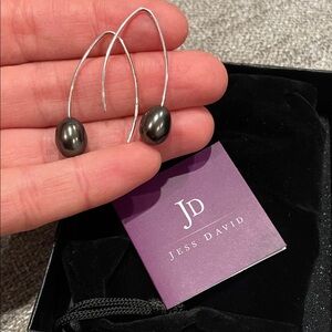 Jess David Silver and Black Earrings